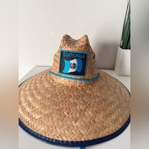 Woven Straw Hat with Guatemala Patch